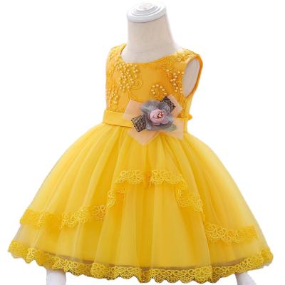 China Viable Baby Full Moon 2020 Wine Dresses Beaded Princess Flower Wedding Dresses for sale