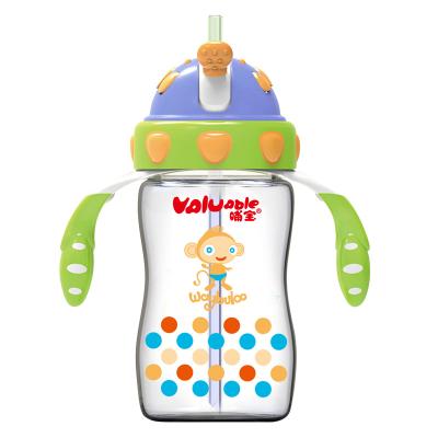 China Cute Safety Cartoon PP Baby Feeding Bottle Milk Bottle With Handle for sale