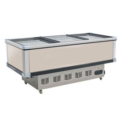 China Single-temperature Commercial Cabinet Display Island Top Open Sliding Freezer For Supermarket for sale