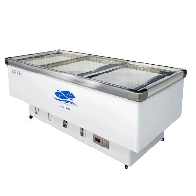 China Single-Temperature Commercial Deep Sliding Door Display Chest Island Freezer For Supermarket for sale