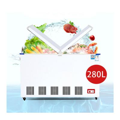 China Hot Selling Single-temperature Single-temperature Double Doors Commercial Large Size Chest Freezer for sale