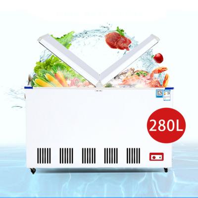 China China Single-Temperature Horizontal Solid Door Single Temperature Seafood and Meat Deep Chest Freezer for sale