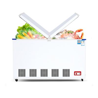 China Single-temperature Commercial Two Door Cold Storage Supermarket Chest Freezer For Sale for sale