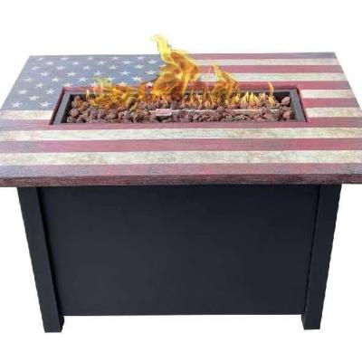 China Stocked Outdoor Garden Villa Square Gas Cast Concrete Fire Pit Table In Patios Heater for sale