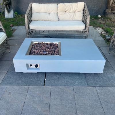 China Modern gray backyard furniture propane fire pit stored concrete outdoor fire table concrete fire pit for sale