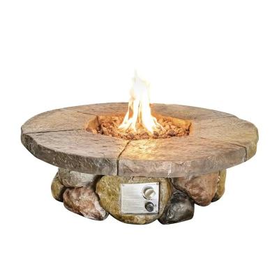 China Wholesale Round Gas Stocked Metal Garden Heater Fire Pits Stones Outdoor Fire Pit for sale