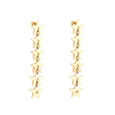 China New 14k CLASSIC Stud Earring Long Leson Star Stainless Steel Stud Earring For Little Girl For Party Design for sale