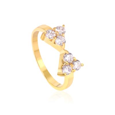 China FASHIONABLE Gold Ring Gold Wedding Ring Jewelry Ring Beautiful Women Jewelry Stainless Steel Diamond Type for sale