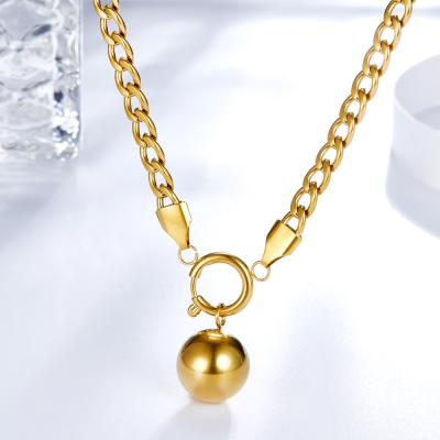 China 2022 New Arrival Personalized Classic Ball 18k Pendant Necklace Stainless Steel Hypoallergenic Necklace for sale