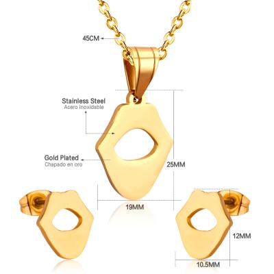 China FASHIONABLE gold plated jewelry necklace jewelry set cheap stainless steel jewelry set necklace and earring sets for sale