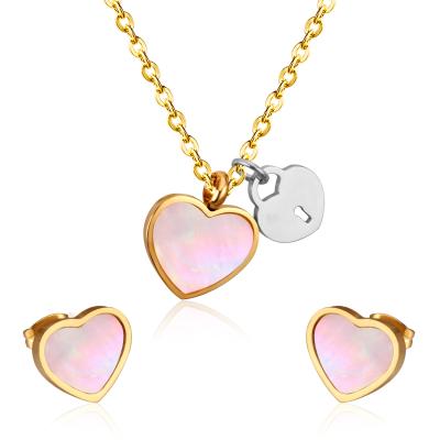 China TRENDY High Quality Heart Shape Stainless Steel Jewelry Set For Men And Women Bridal Jewelry Set for sale