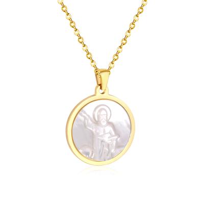 China FASHIONABLE Religious Type Gold Necklace Jewelry Pendant Shell Necklace For Women for sale