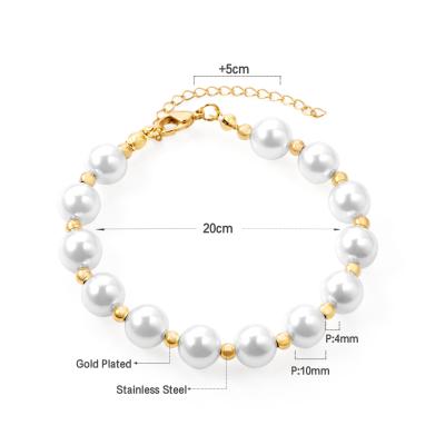 China TRENDY Fashion Stainless Steel Bead Steel Ball Gold Plated Simple Heart Shape Bracelet And Bangle Women for sale