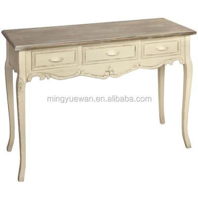 China Hotel Lobby Furniture Solid Wood Style Antique Solid Wood Rococo Console Table for sale