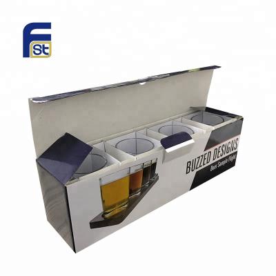 China Recycled Materials Folding High Quality Corrugated Cardboard Paper Shot Glass Packaging Box for sale