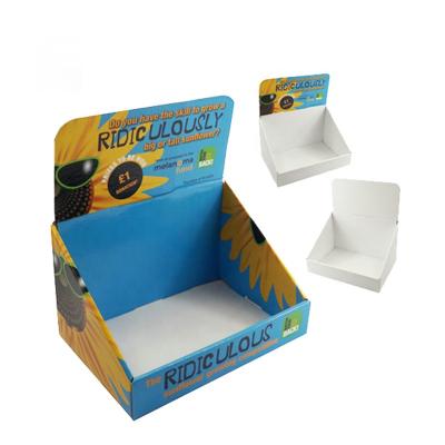 China Removable Custom Printed Logo Recyclable Cardboard Paper Counter Top Display Stand for sale