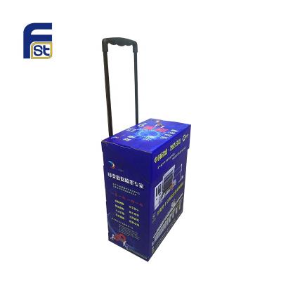 China Recycled Cardboard Trolley Custom Exhibition Materials Full Color Printing Portable Box For Advertising for sale