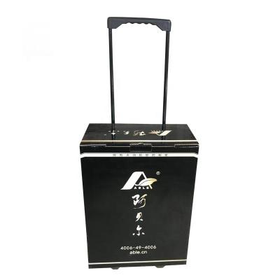 China Easy Assembly Custom Printed Logo Advertising Carton Box Exhibition Cardboard Trolley Box for sale