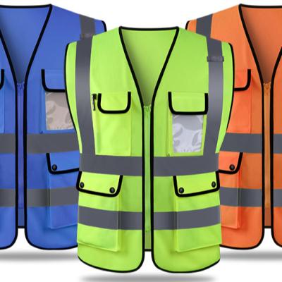 China Custom Logo Printing Lowest Price Mesh Water Proof Reflective Washable Vest With Pockets Manufacturer for sale