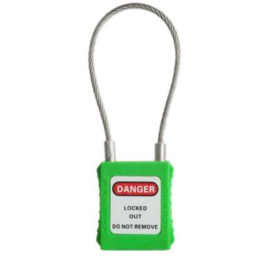 China Durable High Security Stainless Steel Wire Shackle Reinforced Security Nylon Padlock Customize Management Lock for sale