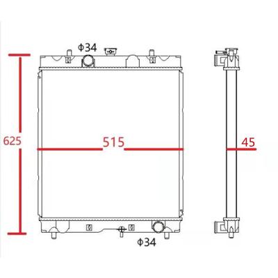 China Radiator Custom Size Pure Aluminum Radiators For Kubota Tractor Kubota M105s for sale