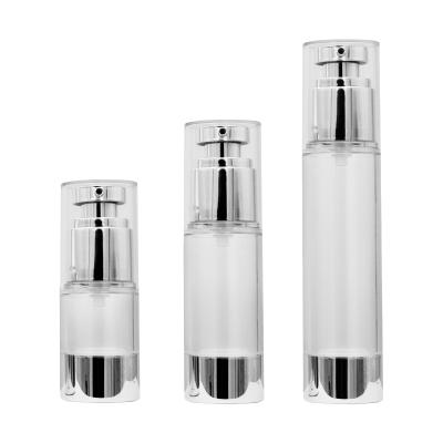 China Custom High Quality Aluminum Airless Plastic Filled Bottle Household Products 15ml 30ml 50ml Free Samples For Skin Care for sale