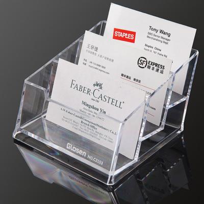 China Unionpromo custom logo clear acrylic business card holder 106*34*48mm for sale