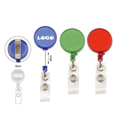 China Durable Plastic Large Round ID Badge Reel Retractable ID Badge Holder for sale