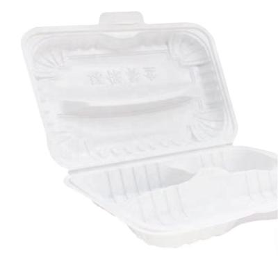 China Morden Restaurant Togo Plates Plastic Disposable White Compartment Trays Microwavable Food Prep Tray With Lid/Cover for sale