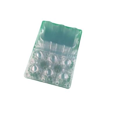 China Disposable 6 Holes Quail Egg Box Eco Friendly Stocked Packaging Packaging With Dividing Clamshell Blister Plastic Egg Tray Packaging for sale