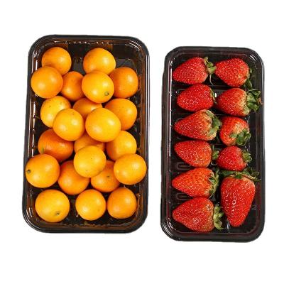 China Factory Direct Disposable Packaging Box Food Grade Eco-Friendly Stocked Clear Rectangular Plastic Tray for sale