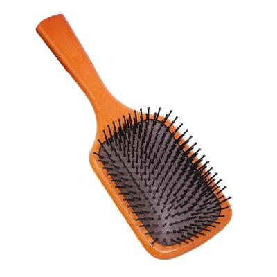 China Cushion PureBrush New Arrival Wooden Paddle Hair Brush Large Detangling Nylon Stiffened Brush Square Hair Custom Hair Brushes for sale