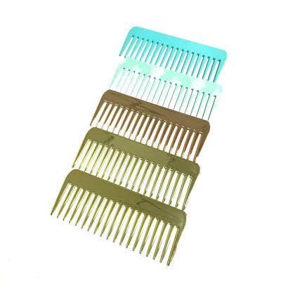 China Salon Amazon Hot Selling Plastic Wide Tooth Comb Gold Plating Hair Brush Tangle Gold for sale