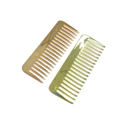 China 2020 Salon UK Plastic Big Hair Comb Rose Gold Wide Tooth Comb Hair Brush Tangle Golden Comb for sale