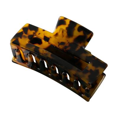 China Hair Styling New Arrivals Medium Size Hair Accessories Rectangle Leopard Tortoise Korean Acrylic Hair Claw Clips For Woman for sale