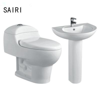 China Closestool Sanitary Ceramic Double-Flow One-Piece Toilet Hote Sale Items Siphonic Toilet for sale