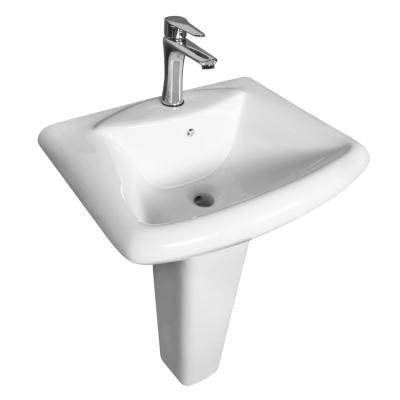 China Morden SAIRI Ghana Hot Sale Bathroom Wash Hand Basin Luxurious Square Pedestal Sink for sale