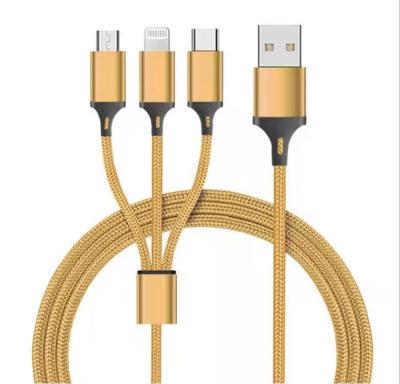 China 3 in 1 Retractable USB Charging High Quality 3 in 1 USB Charging Cable Type C Micro USB Cable Data Cable for iPhone Android for sale