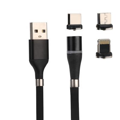 China Mobile Phone Types Round Head Magnetic Data Cable 5A Fast Charging Type-C 3 in 1 Automatically Storage USB Retractable Cable for sale