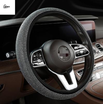 China Bling Bling Crystal Diamond Car Wheel Cover Handle Steering Wheel Steering Sleeve for sale