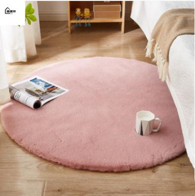 China Modern Simple Stylish Plush Faux Fur Rug Bedroom Bedside Plush Carpet Non-slip Faux Plush Blankets for sale