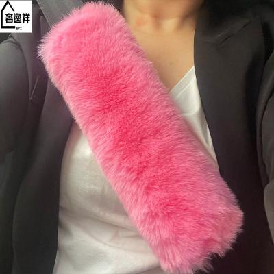 China Car Fluffy Seat Belt Pads Seat Belt Covers Adjust Vehicle Cushion Epaulet Shoulder Cover for sale