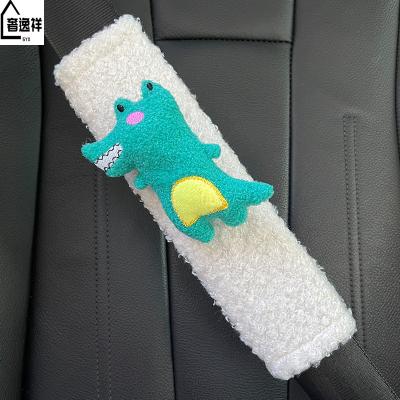 China Fluffy Design Car Seat Belt Cover Your Logo Car Safety Seat Belt Protective Seat Belt Shoulder Pads for sale