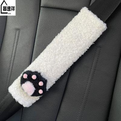 China Fluffy Breathable Plush Universal Car Seat Belt Cover Belts Shoulder Pad for sale