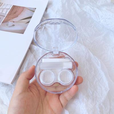 China Wholesale New Transparent Round Contact Lens Case Kit Contact Lens Case Contact Lenses Storage for sale