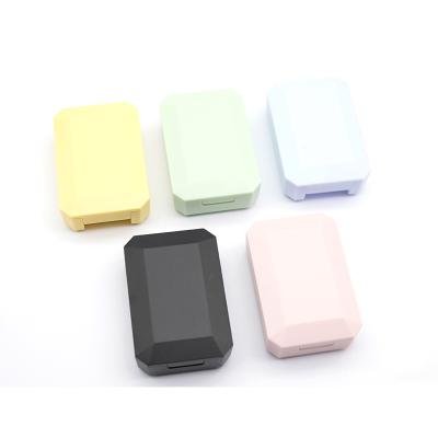 China Square Fashion Simplicity Glass Accessories Contact Lenses Storage Mirror Glass Packaging Cute Contact Lens Case for sale