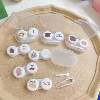 China Contact Lenses Storage Customized Wholesale Multicolor Lens Case Travel Contact Glass Case With Mirror Plastic Fashion for sale