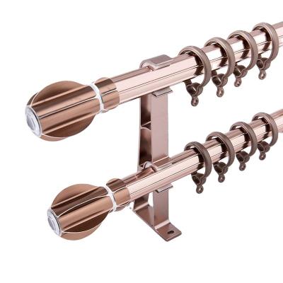 China Modern Factory Selling Modern 28MM Aluminum Alloy Metal Curtain Rods Bars Accessories With Head For Household for sale