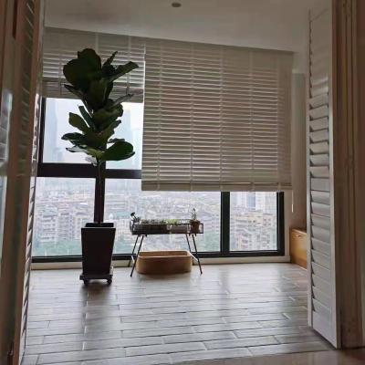 China Real Wood Material Manufacturer UV Protection Ready Made Window Blinds Venetian Shades Window Shades Wood Slats for sale