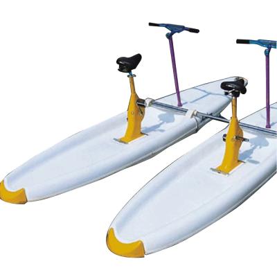 China Two-man fiberglass water bicycle water bicycle park foot boat water fun equipments for sale